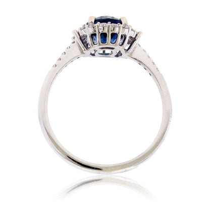 Teal Sapphire and Diamond Ring - Park City Jewelers