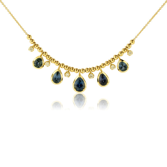 Tear Drop Montana Sapphire Drop Necklace - Park City Jewelers