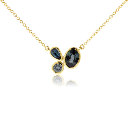 Three Montana Sapphire Bezel Pendant - Park City Jewelers