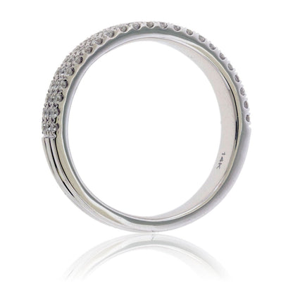 Three Row Diamond Pavé Yellow Gold Band - Park City Jewelers