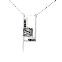 Tourmilated Quartz and Black Diamond Geometric Pendant - Park City Jewelers