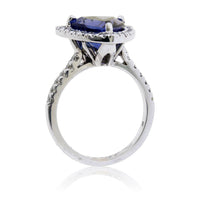 Trillian Tanzanite and Diamond Halo Ring - Park City Jewelers