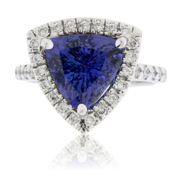 Trillian Tanzanite and Diamond Halo Ring - Park City Jewelers