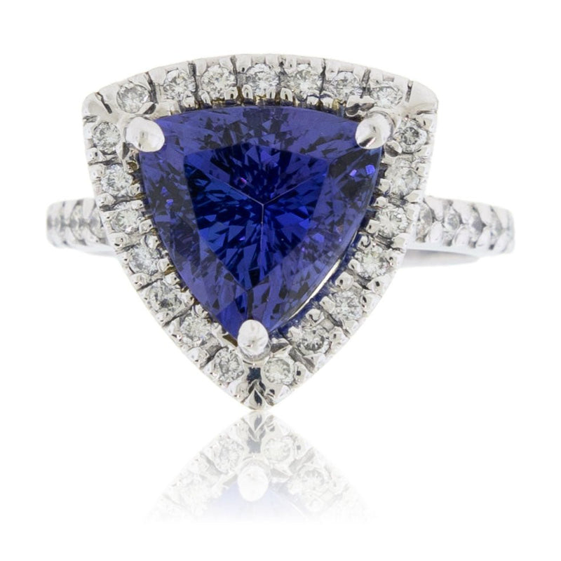 Trillian Tanzanite and Diamond Halo Ring - Park City Jewelers