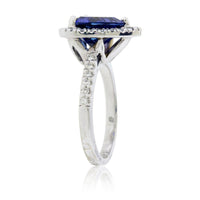 Trillian Tanzanite and Diamond Halo Ring - Park City Jewelers