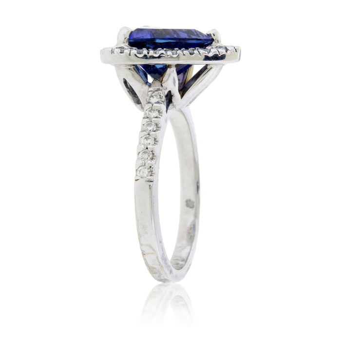 Trillian Tanzanite and Diamond Halo Ring - Park City Jewelers