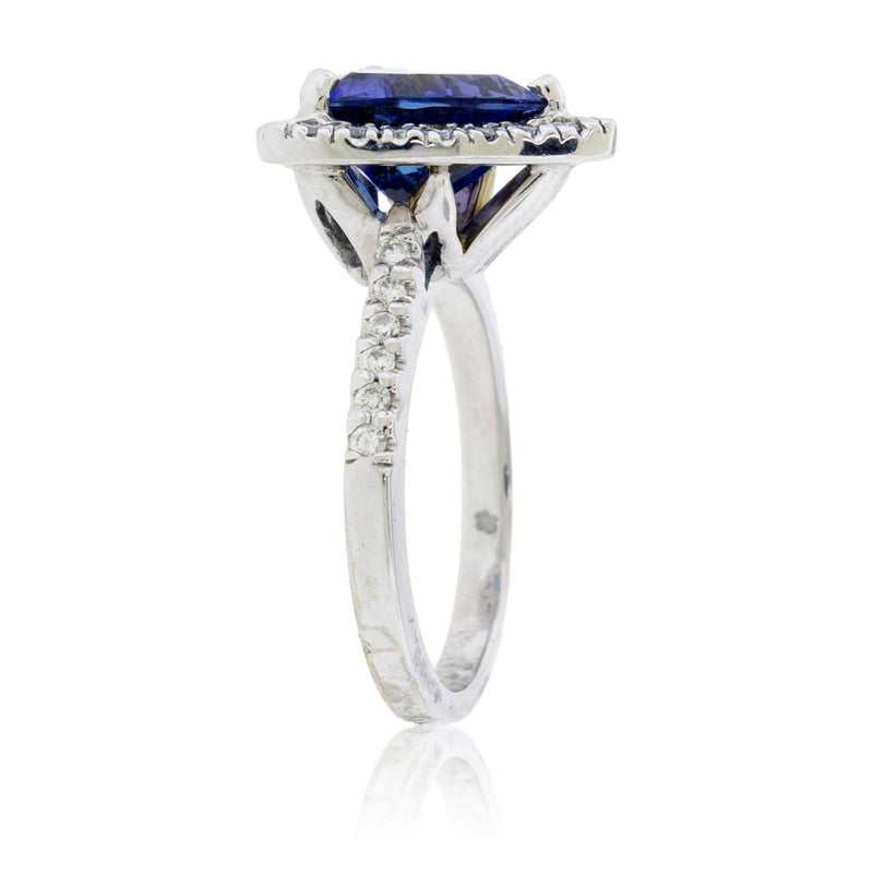 Trillian Tanzanite and Diamond Halo Ring - Park City Jewelers