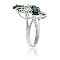 Tsavorite Garnet Winged Butterfly & Diamond Ring - Park City Jewelers