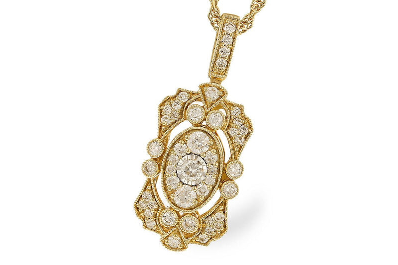 Two Toned Art Deco Style Pendant - Park City Jewelers
