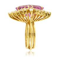 Unique Cut Pink Sapphire with Marquise Halo Ring - Park City Jewelers