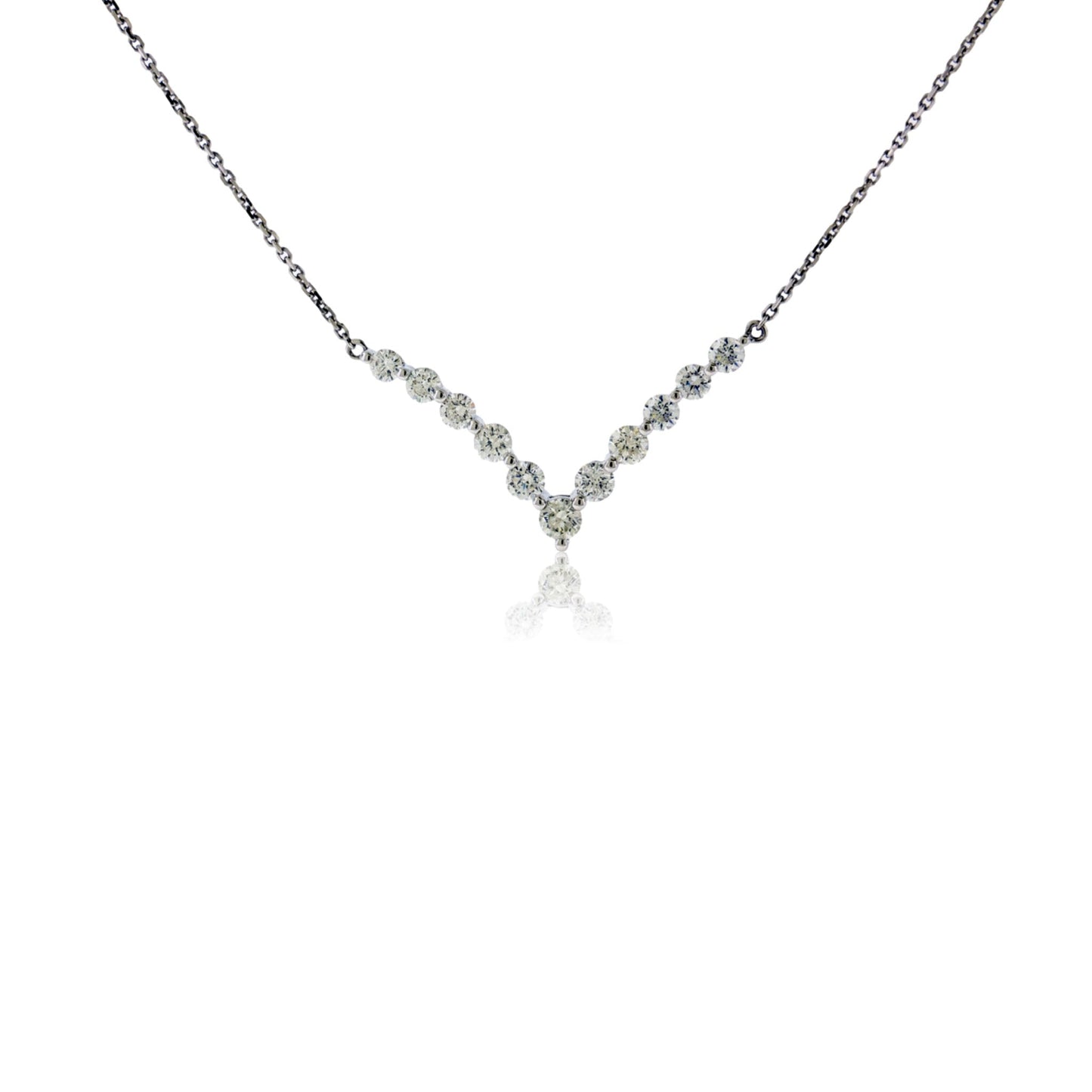 V Shaped Diamond Row Necklace - Park City Jewelers