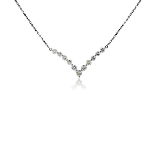 V Shaped Diamond Row Necklace - Park City Jewelers