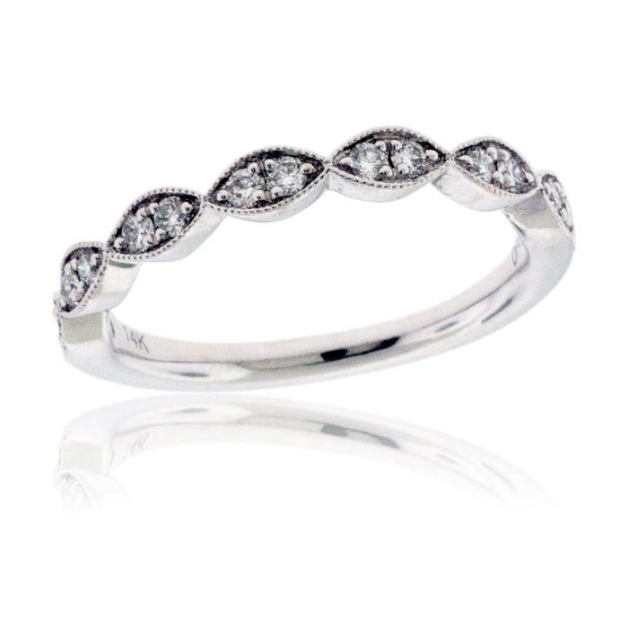 White Gold .25 Carat Diamond Scalloped Style Ring - Park City Jewelers