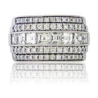Wide Square Diamond and Round Diamond Band - Park City Jewelers