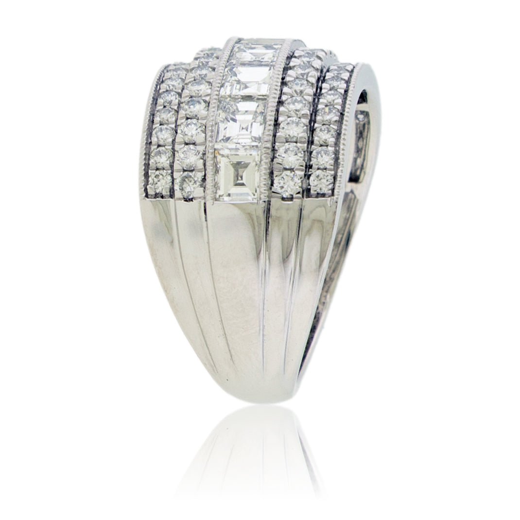 Wide Square Diamond and Round Diamond Band - Park City Jewelers