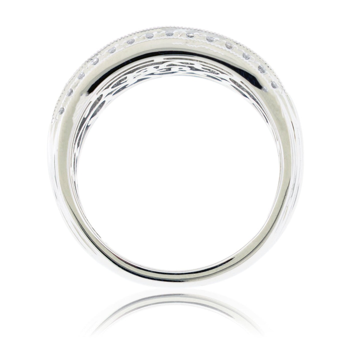Wide Square Diamond and Round Diamond Band - Park City Jewelers