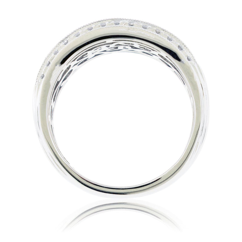 Wide Square Diamond and Round Diamond Band - Park City Jewelers