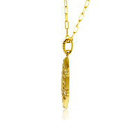 Yellow Gold Satin Finish Flush Set Diamond Vertical Necklace - Park City Jewelers