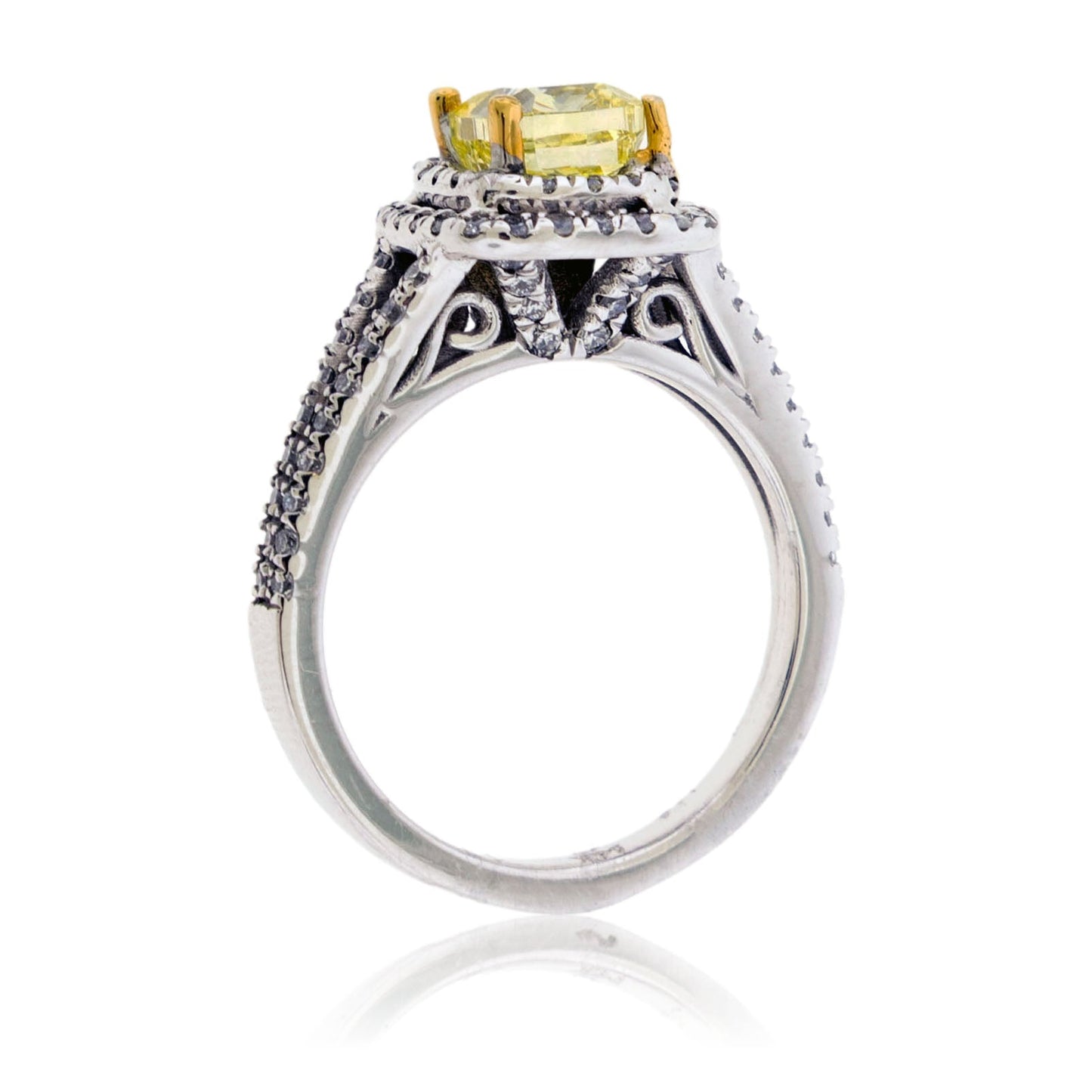 Yellow Lab Grown Diamond Double Halo Ring - Park City Jewelers
