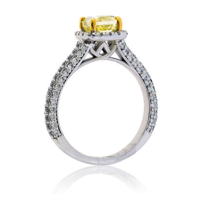 Yellow Lab Grown Diamond Halo Ring - Park City Jewelers