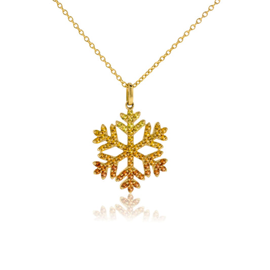 Yellow Sapphire Sunset Snowflake Pendant w/Chain - Park City Jewelers