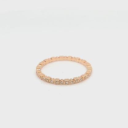 Rose Gold Diamond Stackable Band