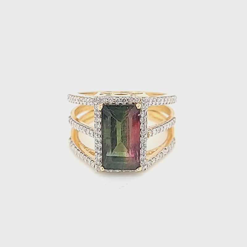 Slice of Heaven: Maine Watermelon Tourmaline Ring in 14k Yellow Gold –  Harvest Gold Gallery