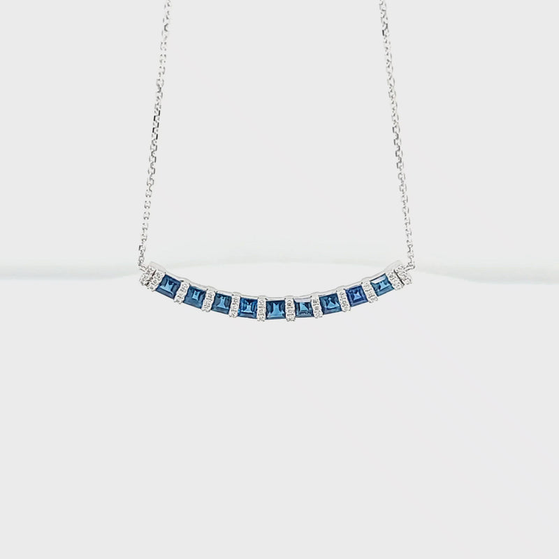 Alternating Blue Sapphire & Diamond Necklace
