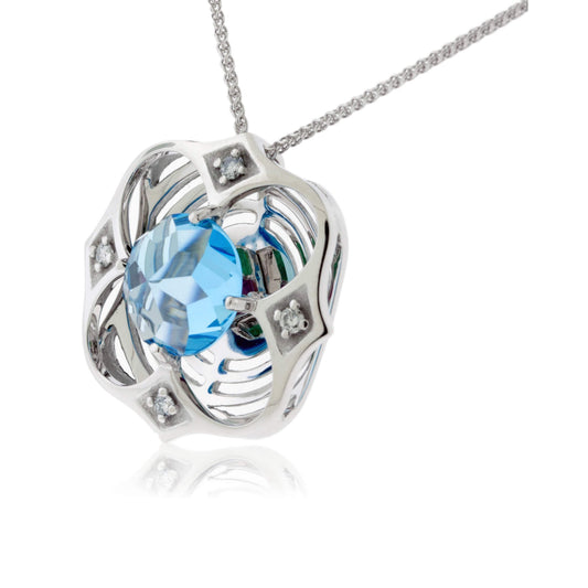 10mm Davinci Cut Citrine Pendant with Chain - Park City Jewelers