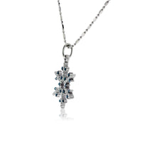 1/3 Carat Diamond and Blue Diamond Tipped Snowflake Necklace - Park City Jewelers