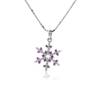 1/3 Carat Pave Diamond and Colored Tipped Snowflake Necklace - Park City Jewelers