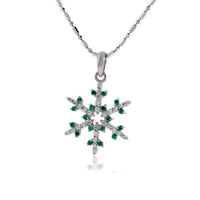 1/3 Carat Pave Diamond and Colored Tipped Snowflake Necklace - Park City Jewelers