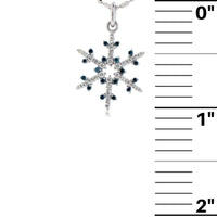 1/3 Carat Pave Diamond and Colored Tipped Snowflake Necklace - Park City Jewelers