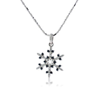 1/3 Carat Pave Diamond and Colored Tipped Snowflake Necklace - Park City Jewelers