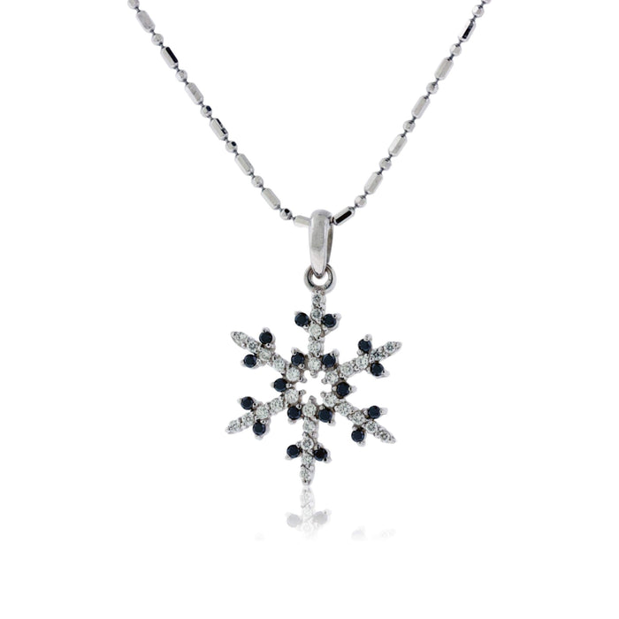 1/3 Carat Pave Diamond and Colored Tipped Snowflake Necklace - Park City Jewelers