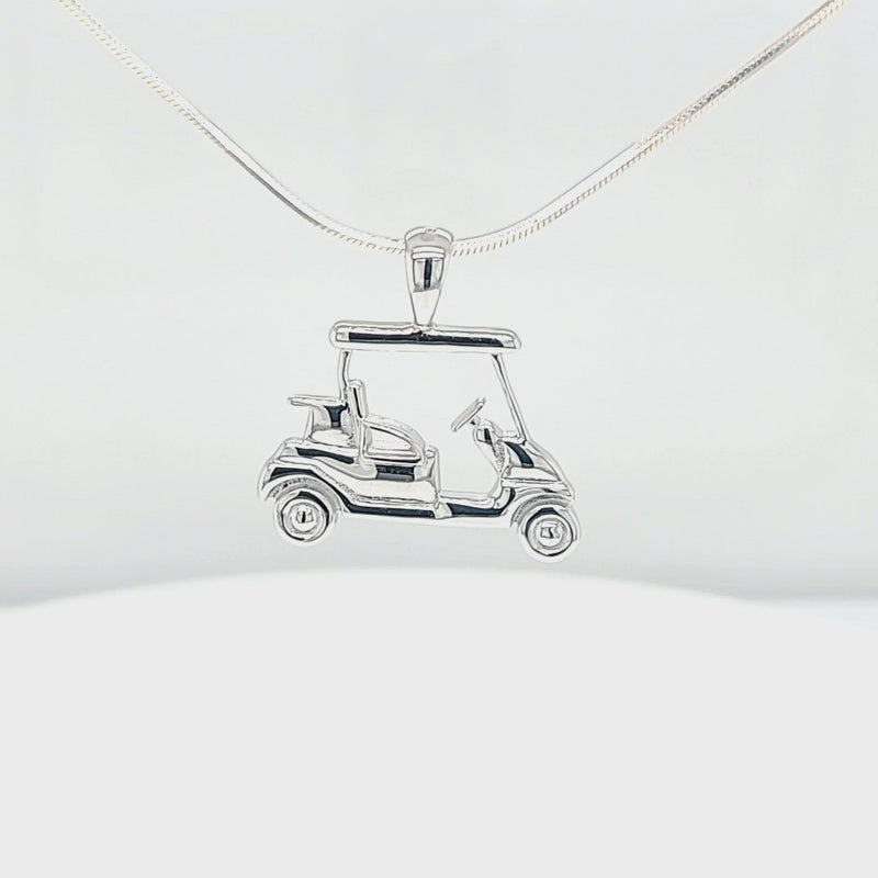 Small Sterling Silver Golf Cart Necklace