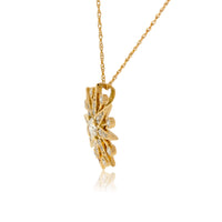 18K Yellow Gold .48 Carat Diamond Snowflake Pendant with Chain - Park City Jewelers