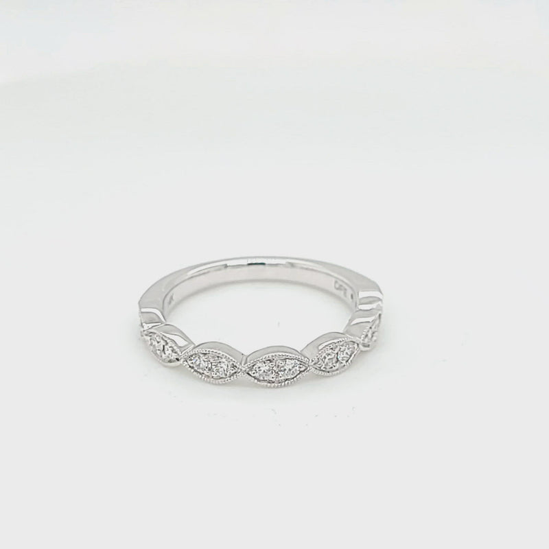 White Gold .34 Carat Diamond Scalloped Style Ring