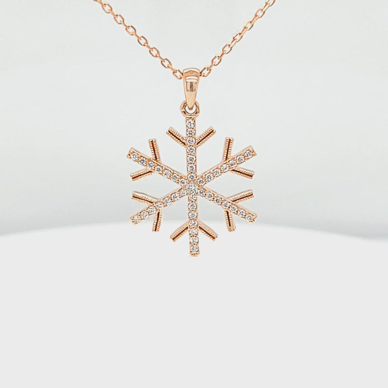 Gold Diamond Snowflake Pendant