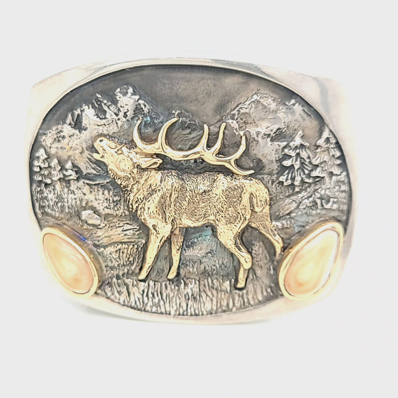 Elk Tooth Ivory Belt Buckle