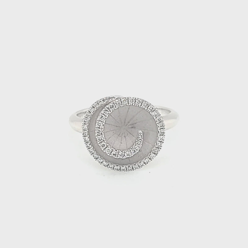 Swirl Center Diamond Fashion Ring