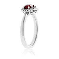 3 Stone Red Emerald and Diamond Ring - Park City Jewelers