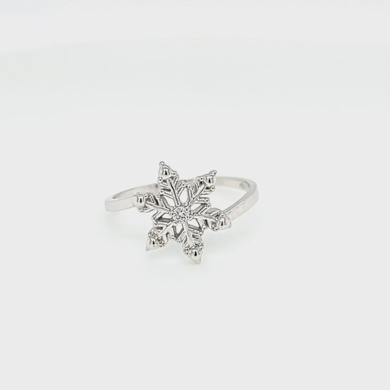 Solitaire Diamond Snowflake Ring
