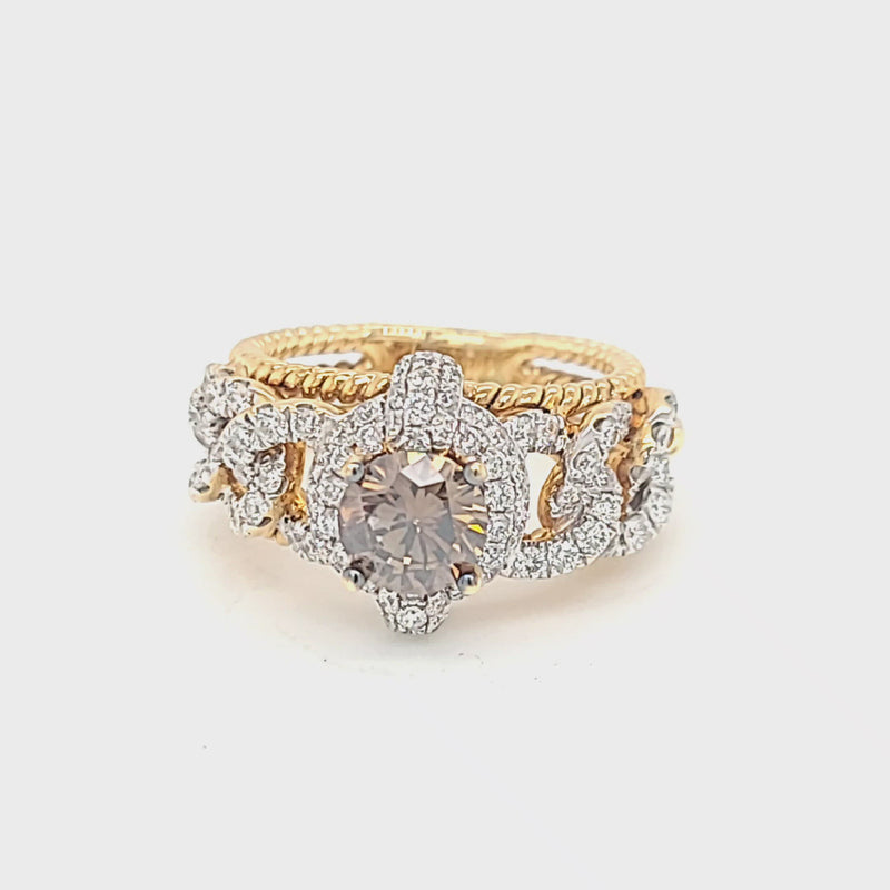 Brown Diamond & Diamond Accent Ring