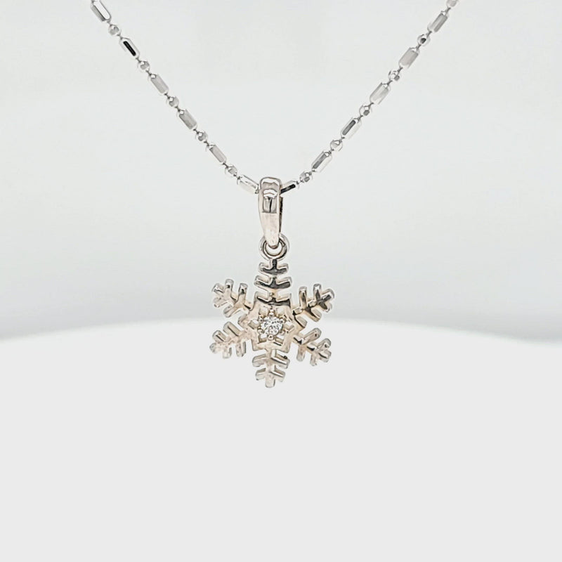 Diamond Flat Snowflake w/Chain