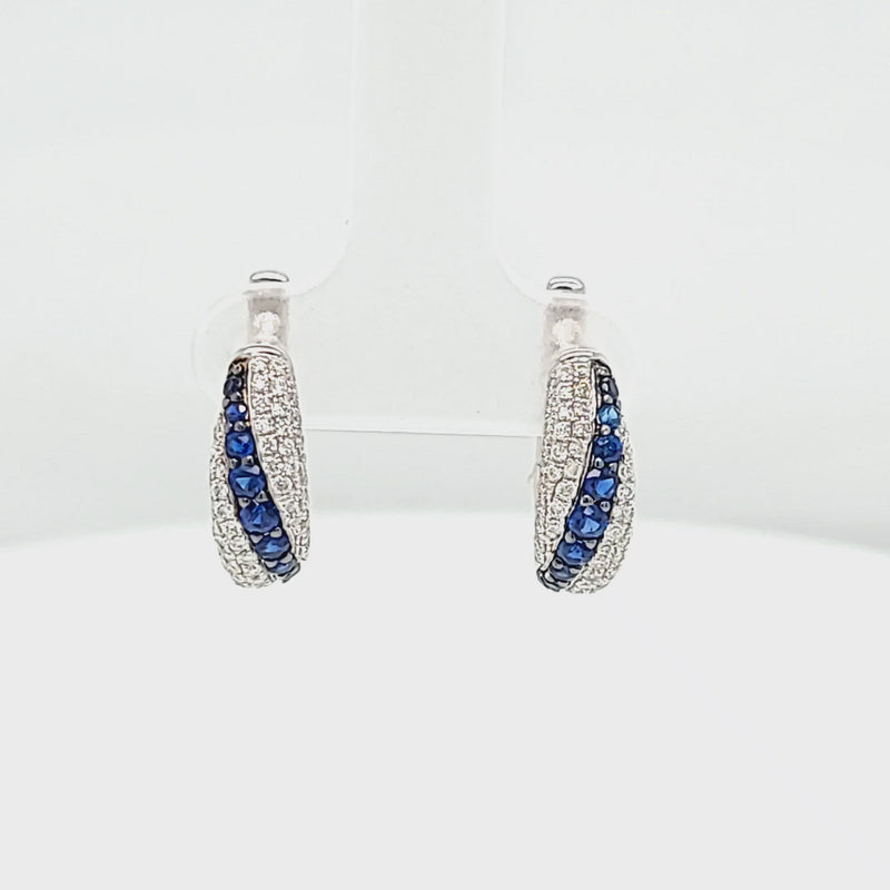 Diamond & Sapphire Huggie Hoop Earrings