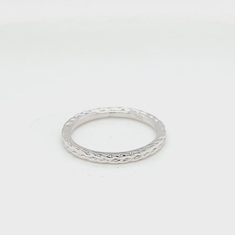 White Gold Textured Style Band