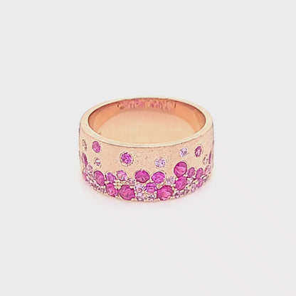 Video of the 14K Rose Gold Satin Finish 1.16ctw Sapphire Flush Set Ring - Park City Jewelers. 