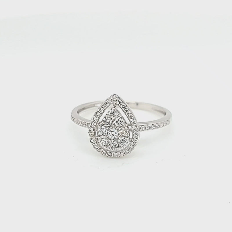 Pear Shaped Diamond Cluster Style Ring