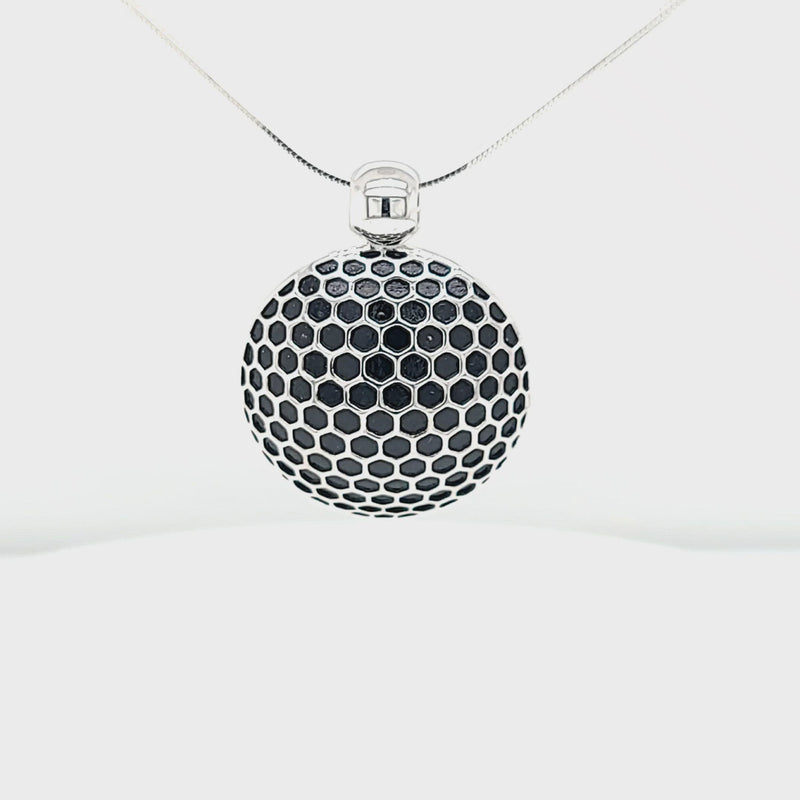 Large Sterling Silver Golf Ball Necklace